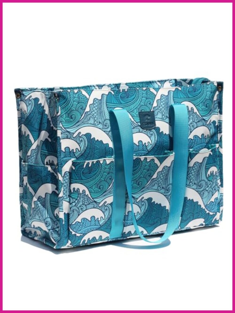 Waterproof Canvas Utility Tote Bag Zip Top Teacher Work Beach